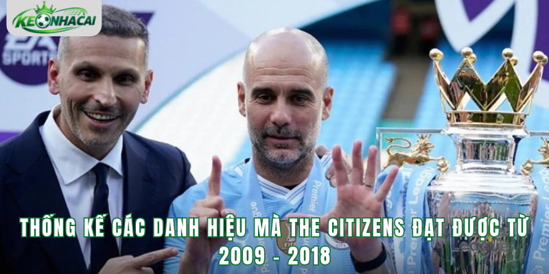 Thống kế các danh hiệu mà The Citizens đạt được từ 2009 - 2018